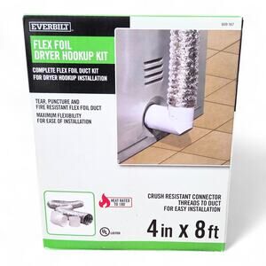 Everbilt 4 in. x 8 ft. Dryer to Duct Connector Kit Tool-Free Recessed Port NEW
